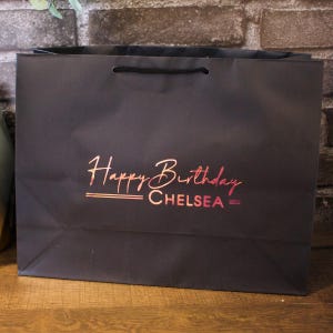 Personalized Birthday Gift Bag - Double Line | Happy Birthday Bag | Goodie Bag