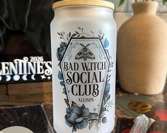 Bad Witch Social Club Cup - Personalized | Witchy Cup | Bridesmaid Gift | Galentine's Favor