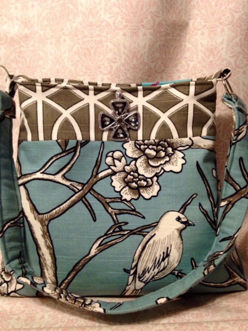 Robert Allen Fabric purse The Birds Etsy