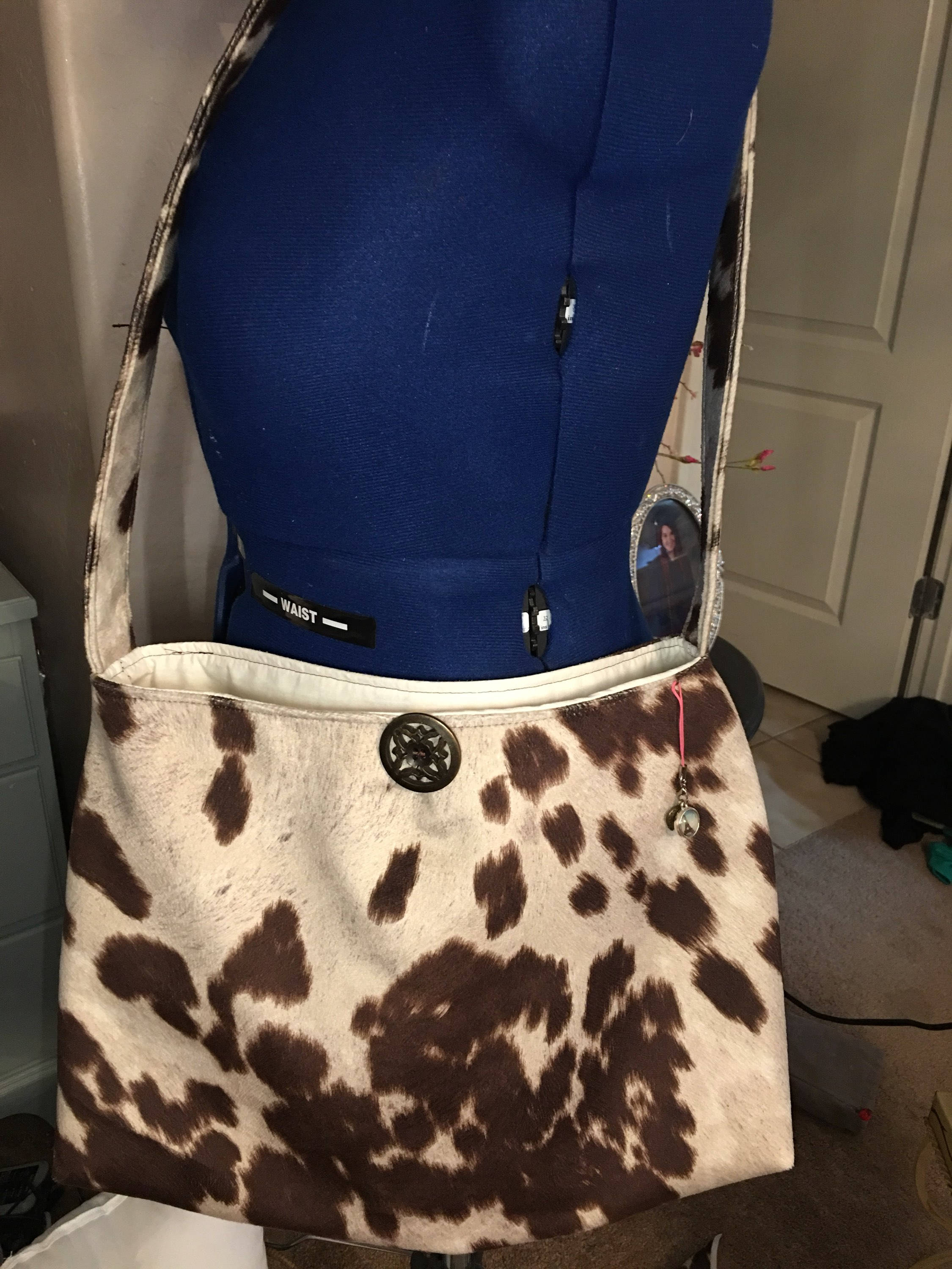 cowhide diaper backpack