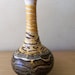 Royal Haeger USA Vase in Organic Layers Like Rock, Stone Strata, Raised Line Design, Golden Yellow, Brown, Black, Mid Century Pottery