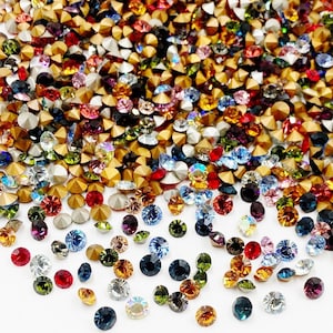 50 Vintage Swarovski Crystal 5mm. To 6mm. Rhinestones - Jewelry Repair J55