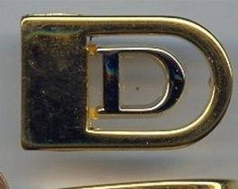 1 VINTAGE GOLD & SILVER Plated Letter "D" Initial Belt Buckle s689