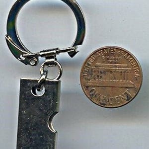 12 Vintage Silver Rectangle Bar 33x12mm Keychain 369a