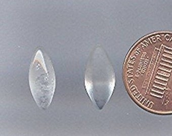 50 Vintage Crystal Matte Glass Navette 15x7mm Gems G424