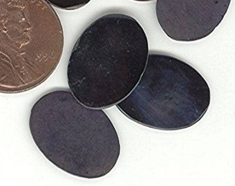 100pcs Genuine Black Shell 18x13mm Oval Cabochon Plaques Z368