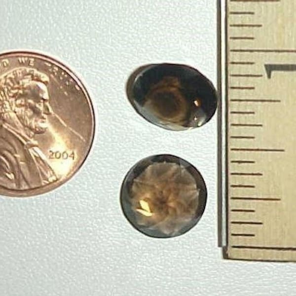 Vintage Genuine Smoky Topaz 4.75 Carat Faceted 11mm. Round Gemstone Gem Jewel L447