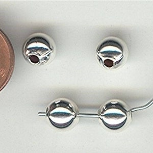 50 Vintage Silver Plated Metal Large Hole 8mm. Round Beads Z379