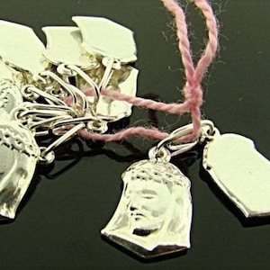 1 Genuine Sterling Silver Jesus Head 14x9mm. Charm V972