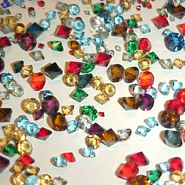 Vintage Glass Assorted Size & Color Unfoiled Round Rivoli Pointed Top Rhinestones - Jewelry Repair S202