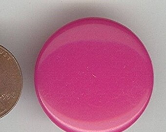 12 Cabujones Acrílicos Rosa Chicle - 26mm, Cúpula Redonda Lisa, Fondo Plano, NOS