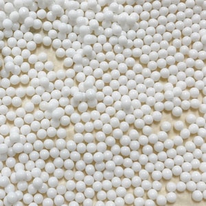 1440 Pieces (10 Gross) Vintage Glass White 3mm. Round Ballotini Balls - Full Pack 947A