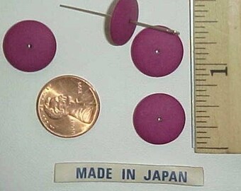 50 Vintage Japan Matte Plum 16mm Smooth Disc Beads L733