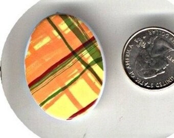 12 Vintage Unique Patchwork Acrylic 40x30mm Oval Limoge Cabochons D697