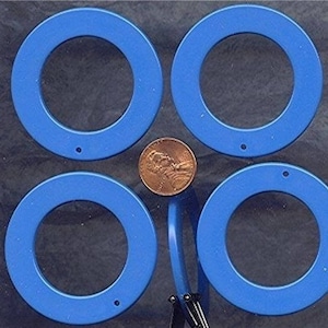 4pcs Vintage West German Blue 50mm Acrylic Ring Pendant g177