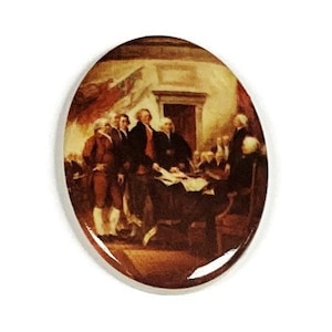 3 Vintage Unabhängigkeitserklärung Signatur 40x30mm Acryl Limoge Cameos L536