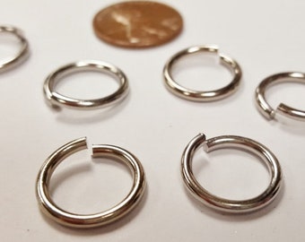 15 Pieces Vintage Silver Plated Brass 14.5mm. Round Open Large Jump Rings D409