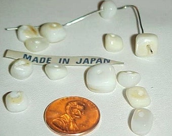 50 Vintage Japanese Genuine Mother Pearl Smooth Nugget Beads L298