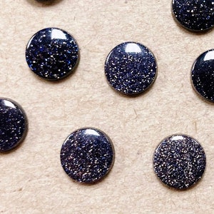 4 Vintage Genuine Purple Blue Sandstone 9mm. Round Buff Top Cabochons E499