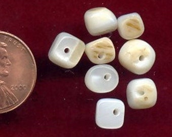 24 Vintage Genuine Mother Of Pearl Dobu Assorted Nugget Beads S797