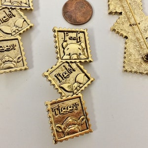 Vintage Disney Gold Winnie The Pooh, Piglet & Tigger Peeking Peek A Boo Pin B861