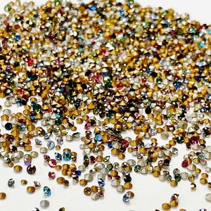400 Vintage Swarovski Crystal 1mm. To 2mm. Tiny Rhinestones Jewelry Repair J48 image 1
