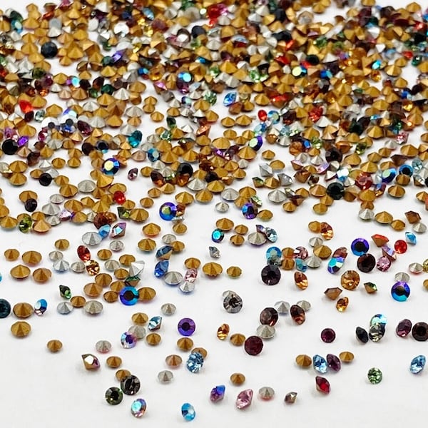 300 cristaux Swarovski vintage 2 mm. À 3 mm. Minuscules Strass - Réparation Bijoux J49