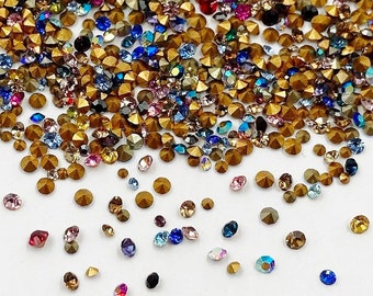 400 Vintage Preciosa Crystal 1mm. To 2mm. Tiny Rhinestones - Jewelry Repair J51