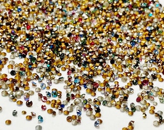 400 Vintage Swarovski Crystal 1mm. To 2mm. Tiny Rhinestones - Jewelry Repair J48