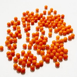 1440 Pieces (10 Gross) Vintage German Glass Coral 3mm. Ballotini Balls 946A