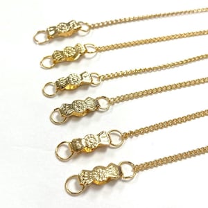 6 Vintage Gold Flower Clasp 13.5&quot; Beading Fine Chain DIY Necklaces - DIY Jewelry Making N110