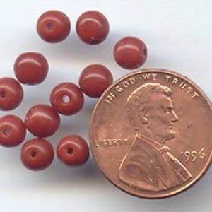 100 VINTAGE CZECHOSLOVAKIAN GLASS brown smooth 5mm round beads w231