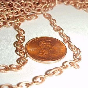 3 Vintage Copper Coated Steel Knurled Cable Chain 24&quot; Necklaces N63