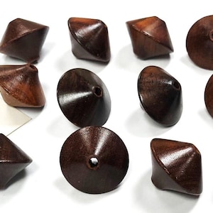 12 Vintage Genuine Brazilian Iron Wood Large Smooth Saucer Spacer Beads L664D