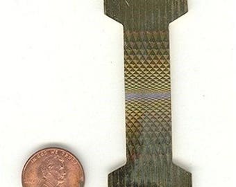 1 Vintage Brass Letter "I" Initial Deco Cut 2.5" Pendant Z619
