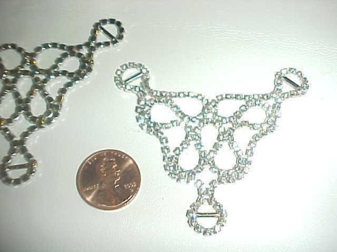 Filogram Chain Vintage Austrian Crystal Rhinestone Filigree Mesh Chain 2.5