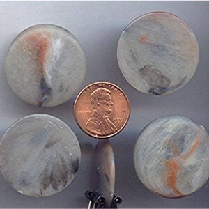 144 Vintage Japan Grey Marble 28mm Round Cabochons G62