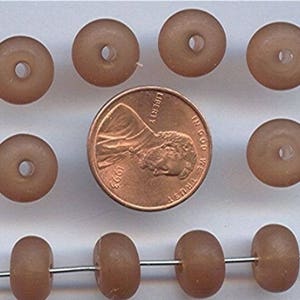 300 Vintage Earth Brown 10mm. Dounut Spacer Beads R316