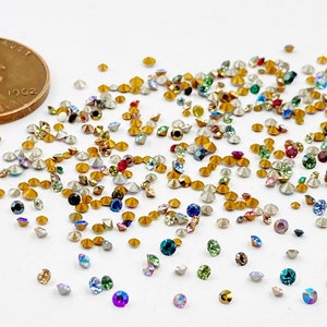 400 Vintage Swarovski Crystal 1mm. To 2mm. Tiny Rhinestones Jewelry Repair J48 image 7