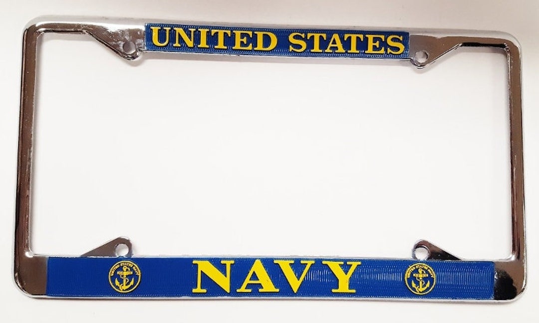 い*め様 米軍 実物 OLD PYREX プレート 海軍② Vintage United States Navy Military Chrome Metal, Blue & Yellow