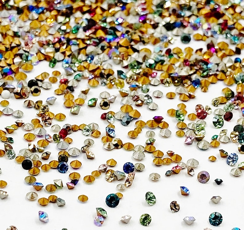 400 Vintage Swarovski Crystal 1mm. To 2mm. Tiny Rhinestones Jewelry Repair J48 image 5