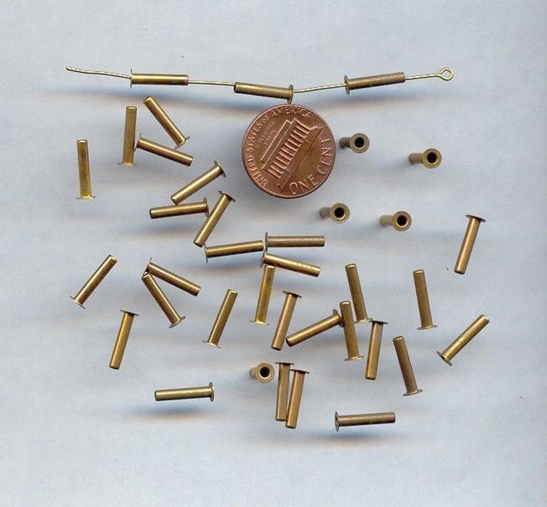 24 VINTAGE BRASS 12mm. EYELET rivet jewelry crafting findings Etsy