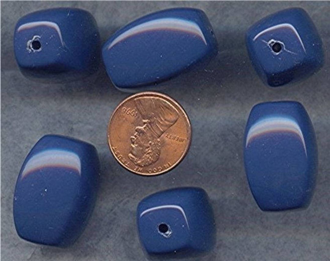 144 Vintage Japanese Blue 25mm Smooth Quad Beads G189 - Etsy