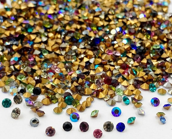 300 Vintage Preciosa Crystal 2mm. To 3mm. Tiny Rhinestones - Jewelry Repair J52