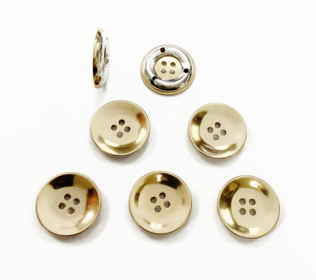 18 Vintage Gold Aluminum Metal Classic Style 22.5mm. Round 4-hole ...