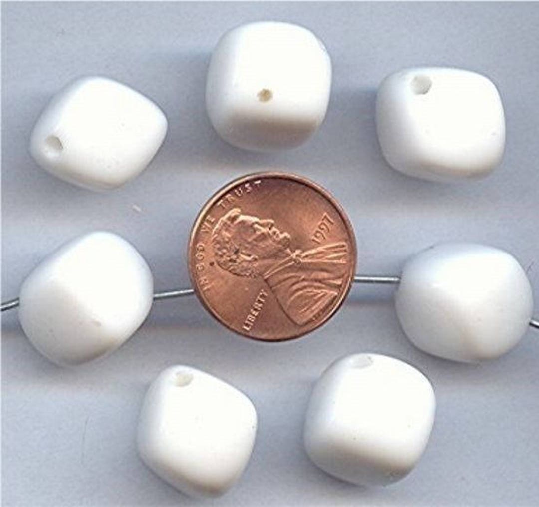 144 Vintage Japanese Chalk White 15mm. Nugget Bead G104 Etsy