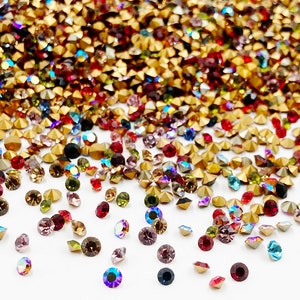 100 Vintage Preciosa Crystal 4mm. To 5mm. Rhinestones - Jewelry Repair J56