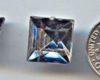 50 Vintage Acrylic Crystal Square 12mm. Gem Jewels 327a
