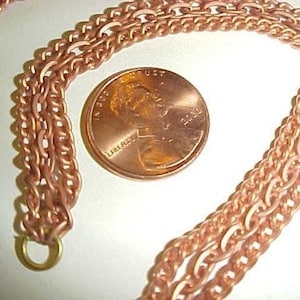12 Vintage Copper Coated Steel 3 Chain 22&quot; Jump Ring Sections N37
