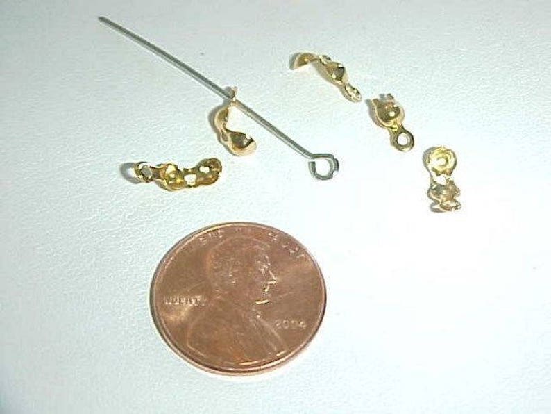 Fold Over Crimp Bead 24K Gold Plated Single Loop Bead Tip Clamshells